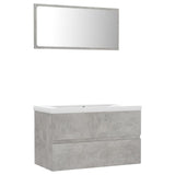 NNEVL Bathroom Furniture Set Concrete Grey Chipboard