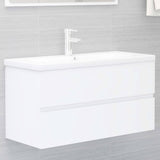 NNEVL Bathroom Furniture Set White Chipboard