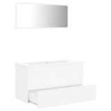 NNEVL Bathroom Furniture Set White Chipboard