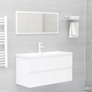 NNEVL Bathroom Furniture Set White Chipboard