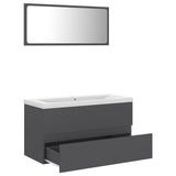 NNEVL Bathroom Furniture Set Grey Chipboard