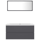 NNEVL Bathroom Furniture Set Grey Chipboard