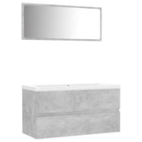 NNEVL Bathroom Furniture Set Concrete Grey Chipboard