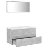 NNEVL Bathroom Furniture Set Concrete Grey Chipboard