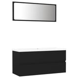 NNEVL Bathroom Furniture Set Black Chipboard
