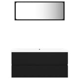 NNEVL Bathroom Furniture Set Black Chipboard