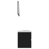NNEVL Bathroom Furniture Set Black Chipboard