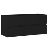 NNEVL Bathroom Furniture Set Black Chipboard
