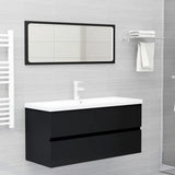 NNEVL Bathroom Furniture Set Black Chipboard