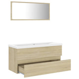 NNEVL Bathroom Furniture Set Sonoma Oak Chipboard