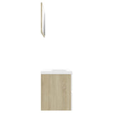 NNEVL Bathroom Furniture Set White and Sonoma Oak Chipboard