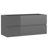 NNEVL Bathroom Furniture Set High Gloss Grey Chipboard