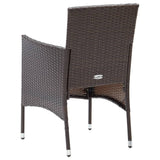 NNEVL 3 Piece Garden Dining Set Brown