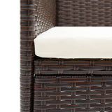 NNEVL 3 Piece Garden Dining Set Brown