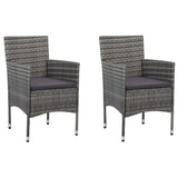 NNEVL 3 Piece Garden Dining Set Grey