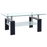 NNEVL Coffee Table Black and Transparent 95x55x40 cm Tempered Glass