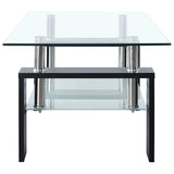 NNEVL Coffee Table Black and Transparent 95x55x40 cm Tempered Glass