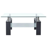 NNEVL Coffee Table Grey and Transparent 95x55x40 cm Tempered Glass