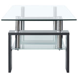 NNEVL Coffee Table Grey and Transparent 95x55x40 cm Tempered Glass