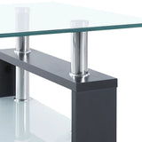 NNEVL Coffee Table Grey and Transparent 95x55x40 cm Tempered Glass