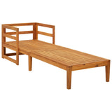 NNEVL Sun Lounger with Cream White Cushions Solid Acacia Wood