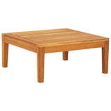 NNEVL 2 Piece Garden Lounge Set with Cream White Cushions Acacia Wood