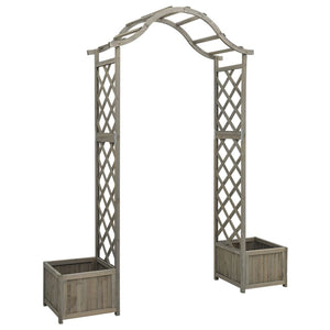 NNEVL Garden Pergola with Planter Grey Solid Firwood