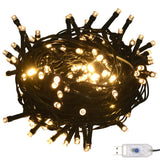 NNEVL 61 Piece Christmas Ball Set with Peak and 150 LEDs Gold&Bronze