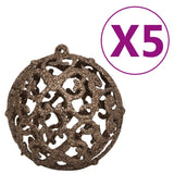 NNEVL 61 Piece Christmas Ball Set with Peak and 150 LEDs Rose Gold