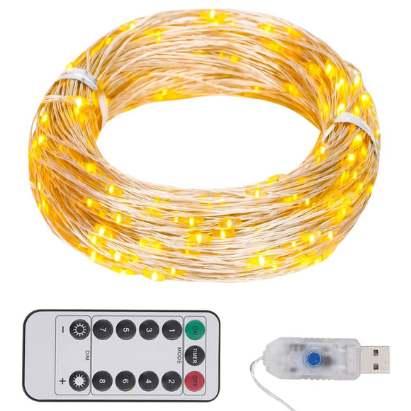 NNEVL LED String with 150 LEDs Warm White 15 m
