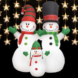 NNEVL Christmas Inflatable Snowmen Family LED IP44 240 cm