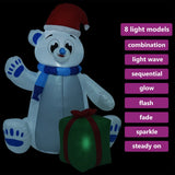 NNEVL Christmas Inflatable Polar Bear LED Indoor and Outdoor 2.4 m