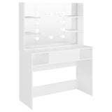 NNEVL Makeup Table with LED Lights 100x40x135 cm MDF White