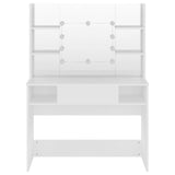 NNEVL Makeup Table with LED Lights 100x40x135 cm MDF White