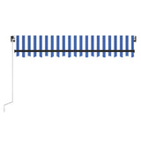 NNEVL Manual Retractable Awning with LED 350x250 cm Blue and White