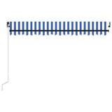 NNEVL Manual Retractable Awning with LED 400x300 cm Blue and White