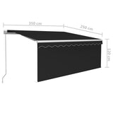 NNEVL Manual Retractable Awning with Blind 3.5x2.5m Anthracite