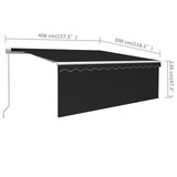 NNEVL Manual Retractable Awning with Blind 4x3m Anthracite