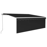 NNEVL Manual Retractable Awning with Blind 4.5x3m Anthracite