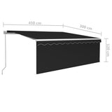 NNEVL Manual Retractable Awning with Blind 4.5x3m Anthracite