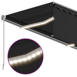 NNEVL Manual Retractable Awning with Blind&LED 3.5x2.5m Anthracite