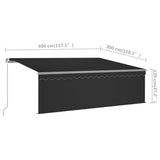 NNEVL Manual Retractable Awning with Blind 4x3m Anthracite