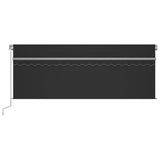 NNEVL Manual Retractable Awning with Blind&LED 4x3m Anthracite
