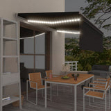NNEVL Manual Retractable Awning with Blind&LED 4x3m Anthracite