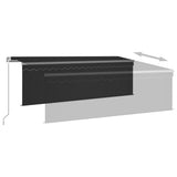 NNEVL Manual Retractable Awning with Blind 4.5x3m Anthracite