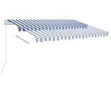 NNEVL Freestanding Manual Retractable Awning 300x250 cm Blue/White