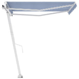 NNEVL Freestanding Manual Retractable Awning 300x250 cm Blue/White