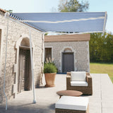 NNEVL Freestanding Manual Retractable Awning 300x250 cm Blue/White