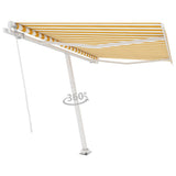 NNEVL Freestanding Manual Retractable Awning 300x250 cm Yellow/White