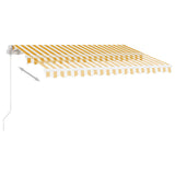 NNEVL Freestanding Manual Retractable Awning 300x250 cm Yellow/White
